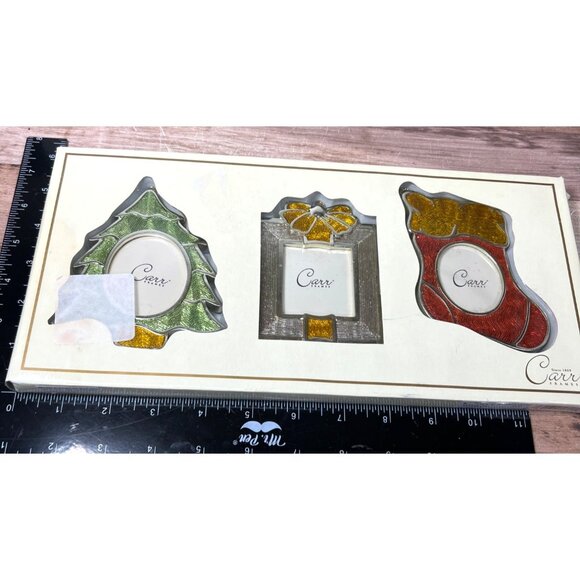 Ornament Set Christmas Tree Stocking & Gift Box Silver-Plated, Photo Holders - Picture 6 of 6